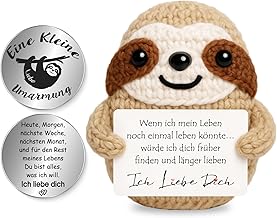 Pocket Hug Anti-Stress Sloth, Creative Knitting Wool Sloth Doll and Small Hug Lucky Charm, Gift for Couples, Girlfriend or Boyfriend, Love Gift, Anniversary Gift (Treasure)