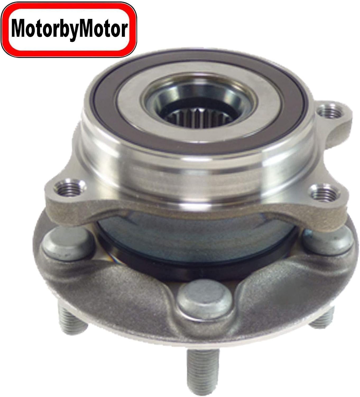 MotorbyMotor 513287 Front Wheel Bearing and Hub Assembly with 5 Lugs for 10-15 Toyota Prius, 12-15 Toyota Prius Plug-in, 11-16 Lexus CT200H Hub Bearing (All Models)
