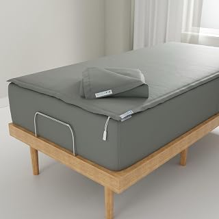 QuickZip Baumwoll-Spannbetttuch – inklusive 1 Spannbetttuch und 2 Bettlaken mit Reißverschluss – einfach zu wechseln, zu Falten und zu waschen – weicher Satin, Doppelbettgröße, Schiefergrau