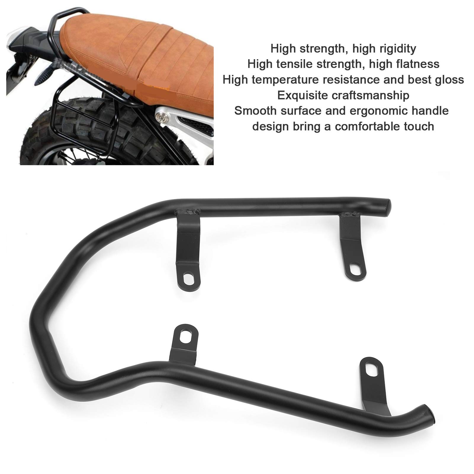 KIMISS Asiento Trasero de Motocicleta Apoyabrazos Portaequipajes Barra de Agarre para R NineT Scrambler/Pure