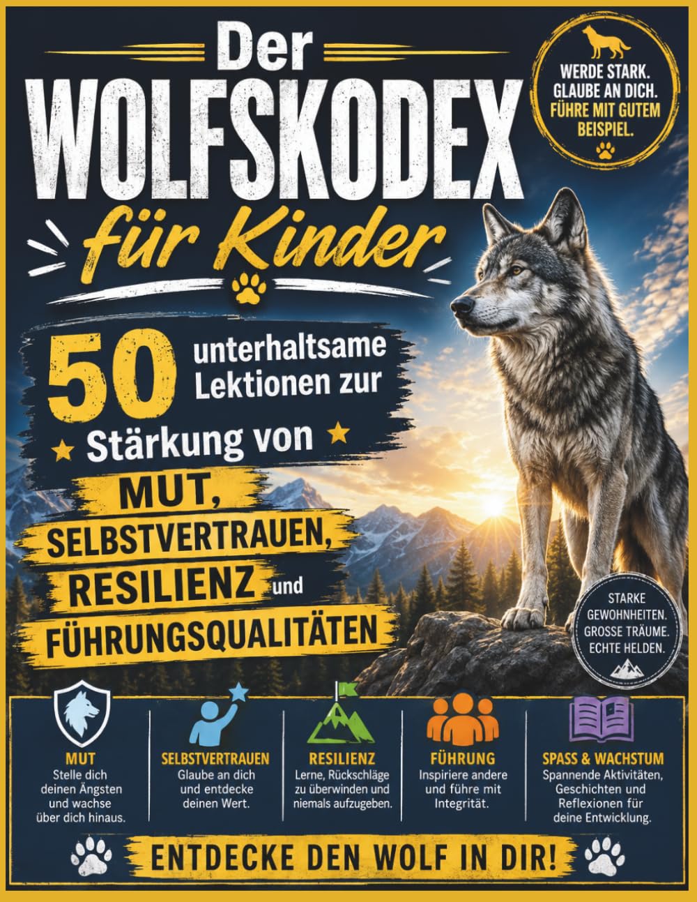 Der Wolfskodex für Kinder: 50 unterhaltsame Lektionen zur Stärkung von Mut, Selbstvertrauen, Resilienz und Führungsqualitäten