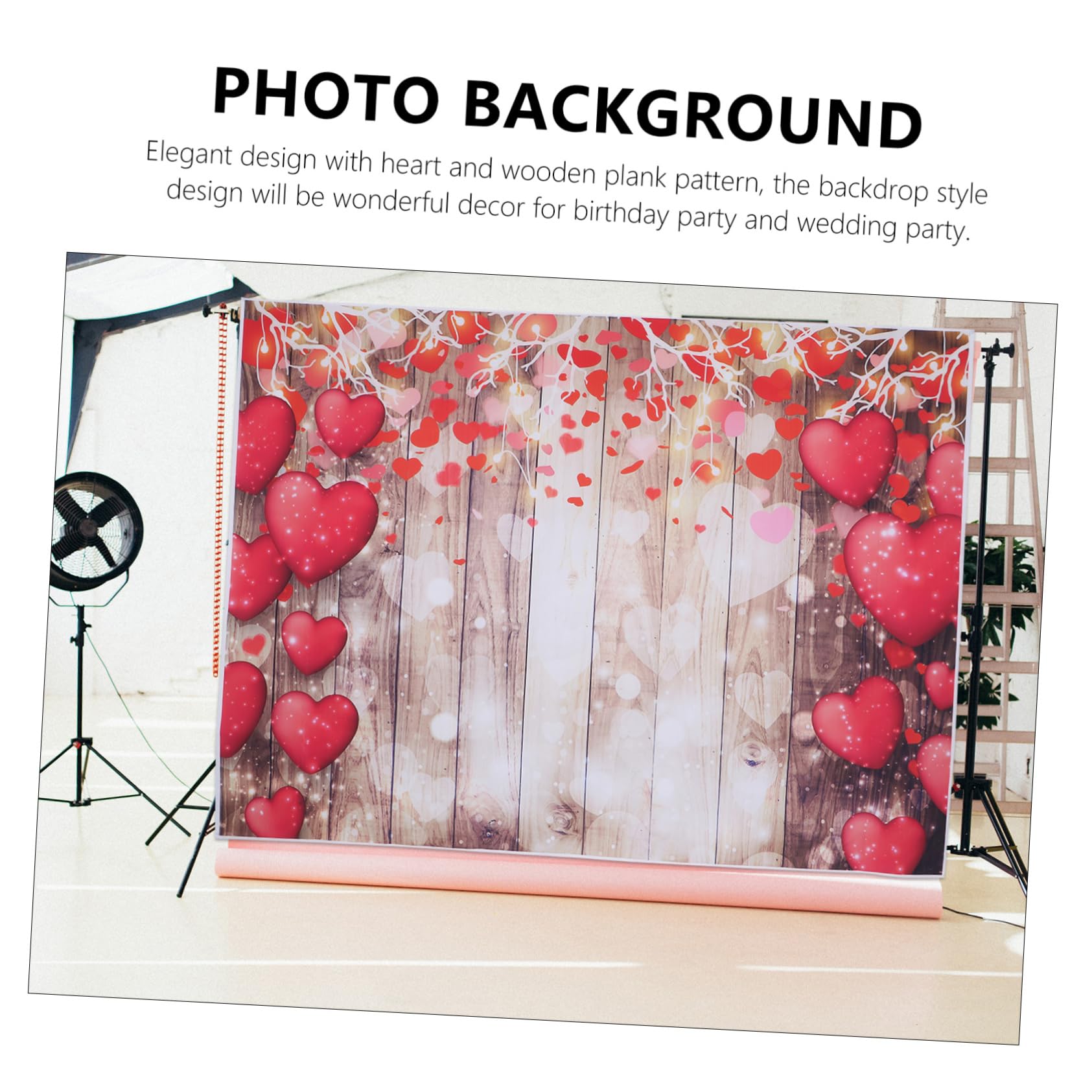 Amazon | BELLIFFY バレンタインデー用写真の背景 木の板使った写真