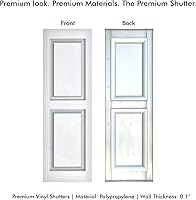 Vista 21 de Persianas de vinilo de panel elevado Pontiac Trail (1 par) 14.5"x31" - Negro Cosmos/Pintable Persianas de ventana exteriores Incluye hardware