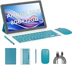 Tablet Android 15, tablets de 10 polegadas, 18 GB de RAM + 128 GB de ROM/2 TB expansível, tablets 2 em 1 com capa para teclado, tela IPS 1280 x 800, Wi-Fi 5G, câmera dupla, bateria de 6000 mAh BT5