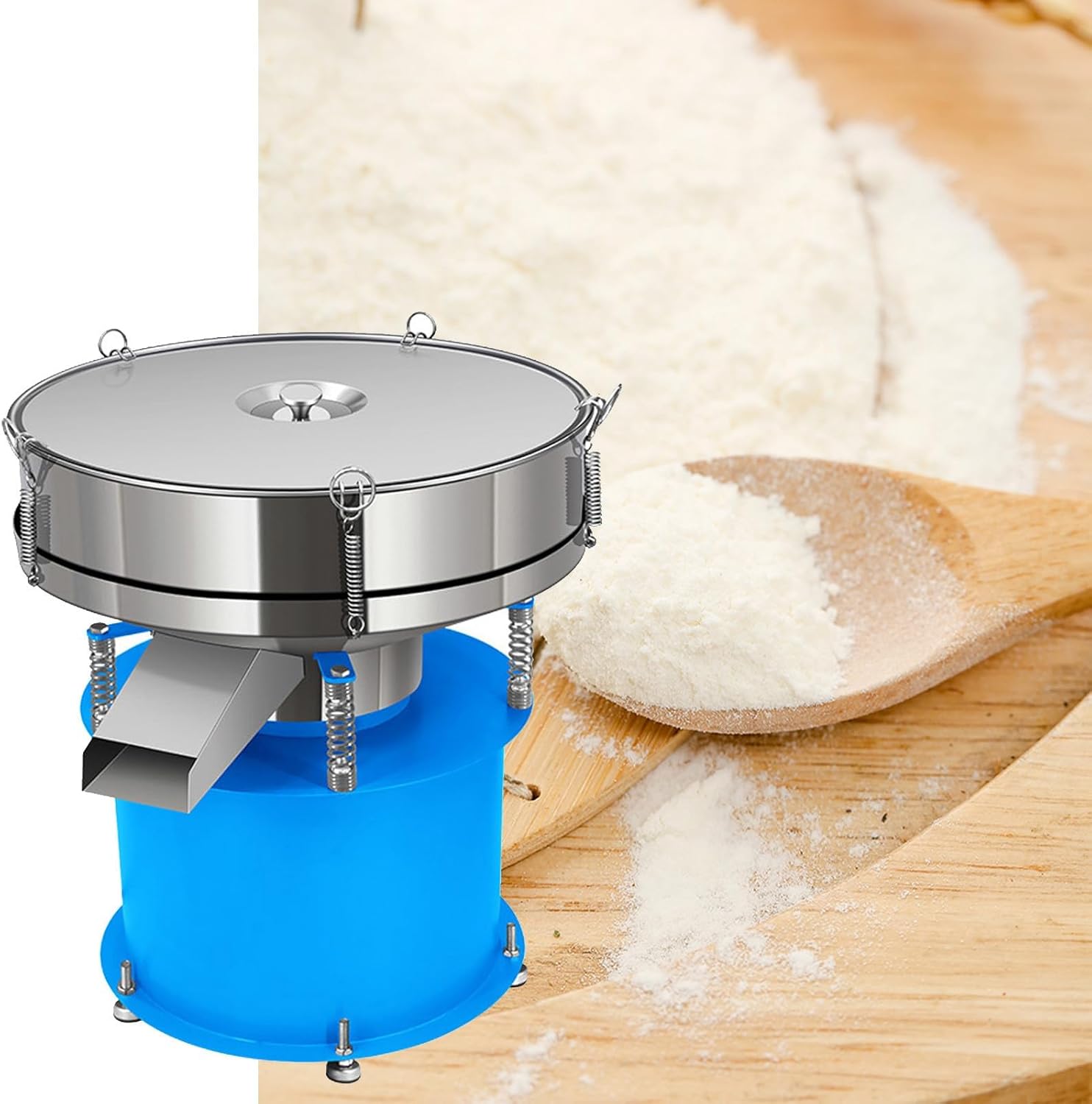 Electric Vibrating Sieve, Professional Powder Sieve Machine, with 60 Mesh Sieve Screen, Height Adjustable, Speed 1420RPM, for Chemical, Food and Metal Industries