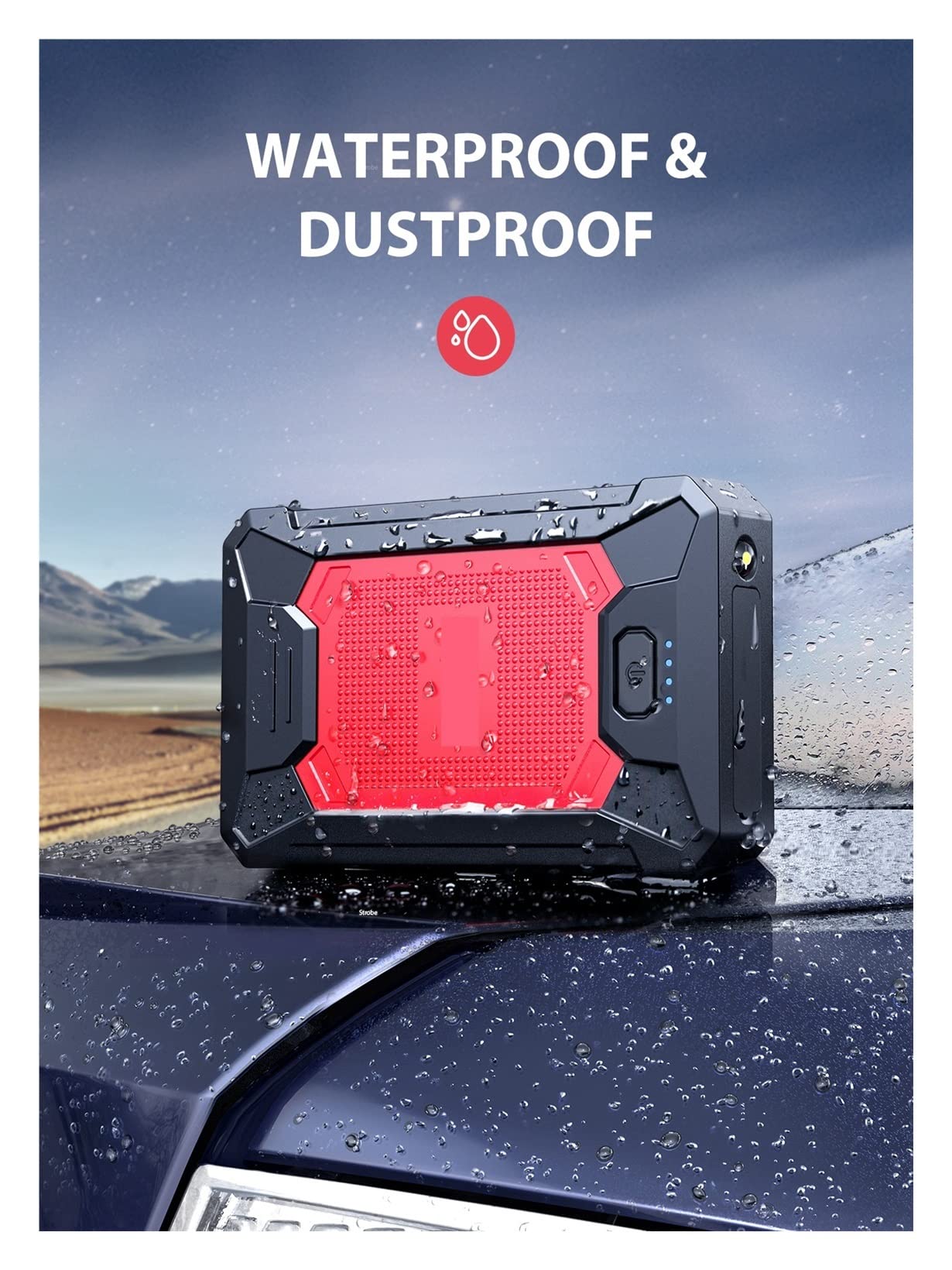 Cargador de Goteo Inteligente Coche 1000A 12000mAh Banco de energía portátil Mini Cargador de batería automático Impermeable Accesorios de Coche de batería Externa