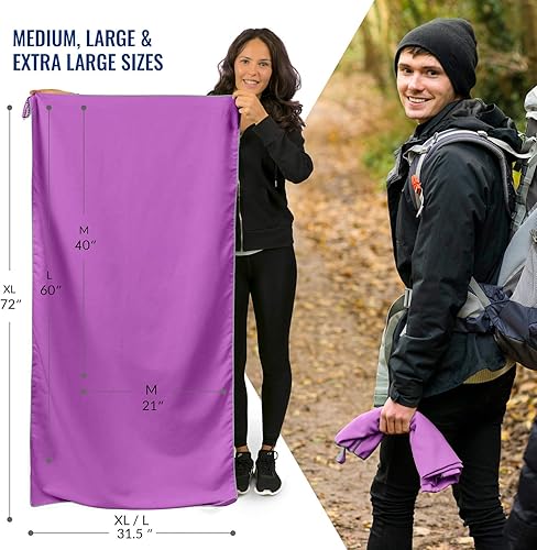 Miniatura 4 de Toalla de viaje de secado rápido toallas de microfibra ultra suaves de secado rápido esencial para campamento mochileros yoga natación gimnasio