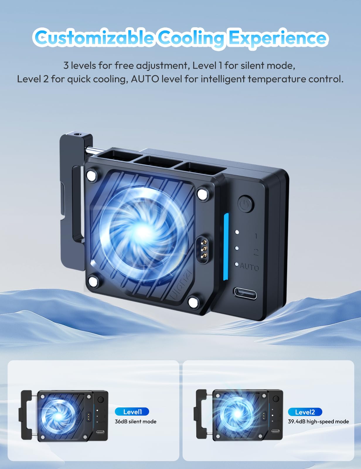 ULANZI CU01 Raffreddatore a Semiconduttore per Camera Fotografica, Sistema di Cooling Fan,Batteria Esterna da 3000mAh, Compatto e Efficace, Ideale per Sony, Canon, Nikon,Fujifilm