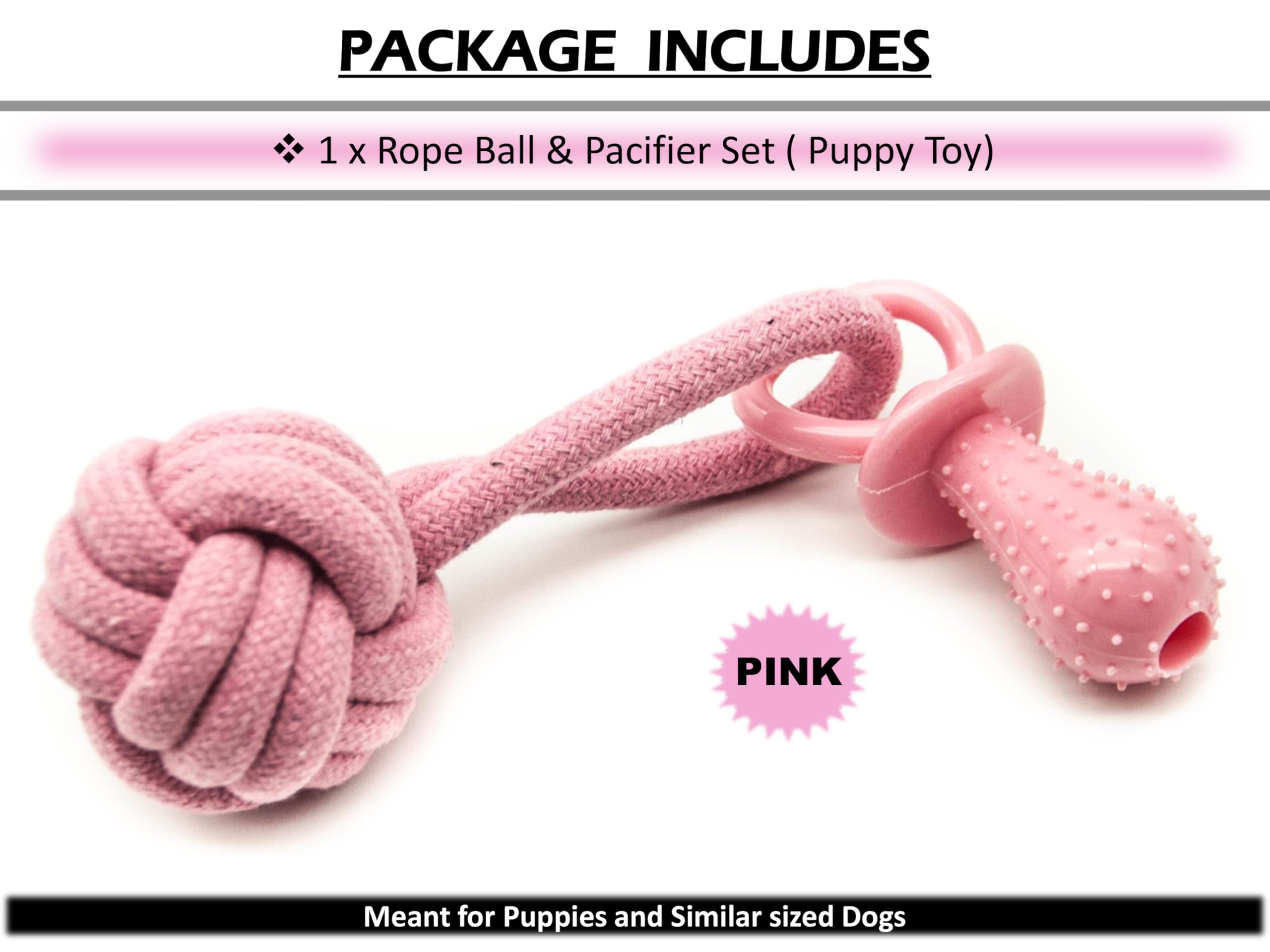 Petopedia 2 in 1, Braided Knot Balls for Dogs with Dummy, Puppy Chew Toys, Rope Toys - Image 3