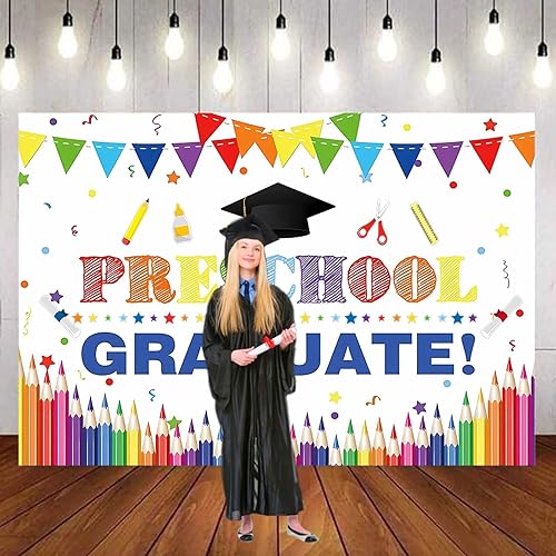 Miniatura 5 de MAQTT Telón de fondo blanco de 72 x 60 pulgadas para preescolar para preescolar, suministros de fiesta de graduación para jardín de infantes y