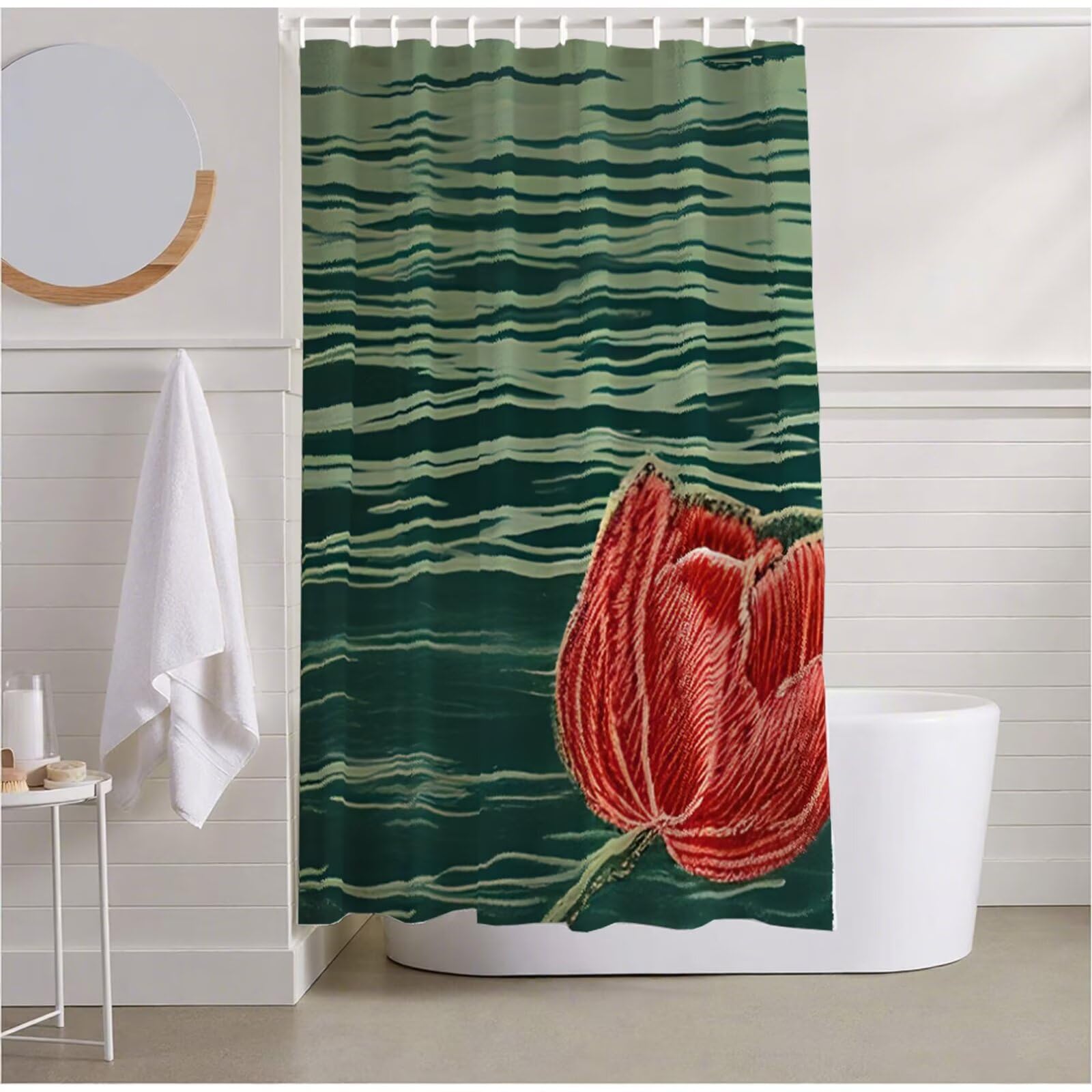 Rideaux rose et rouge 100x200cm imperméables pour relooker la salle de bain familiale avec élégance