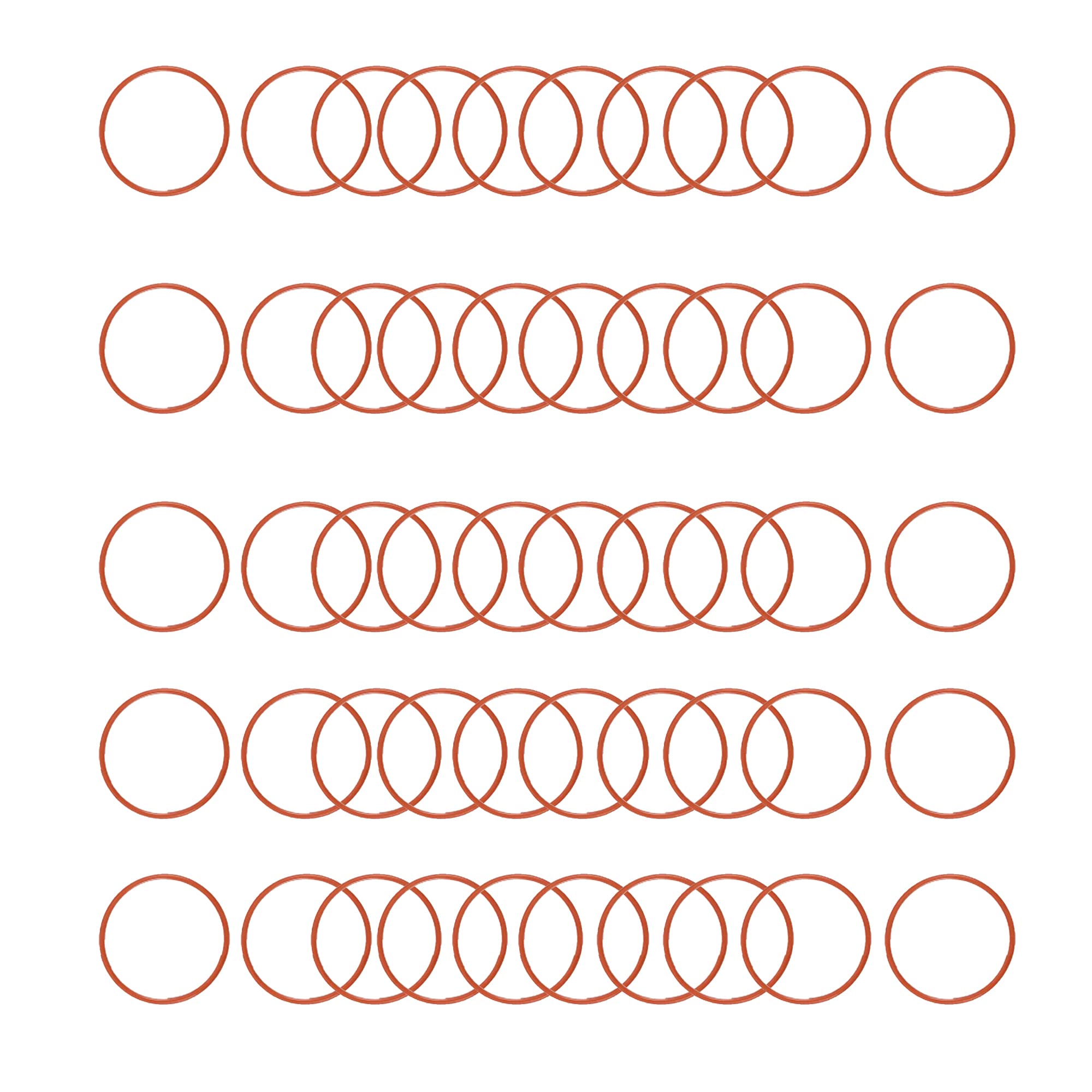 Ofowin [50 Pcs] Silicone O-Rings Red 18mm OD 16mm ID 1 mm Width, Metric VMQ Sealing Gasket for Cup Lids, Coffee Maker, Brewing Fitting, Washer, Filter