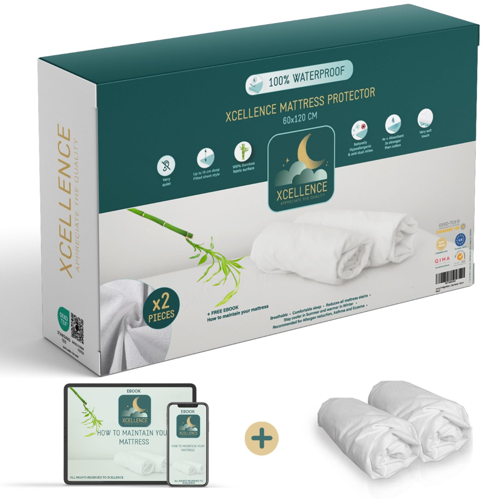 Alèse 100% bambou premium 60x120 cm protection matelas haut de gamme