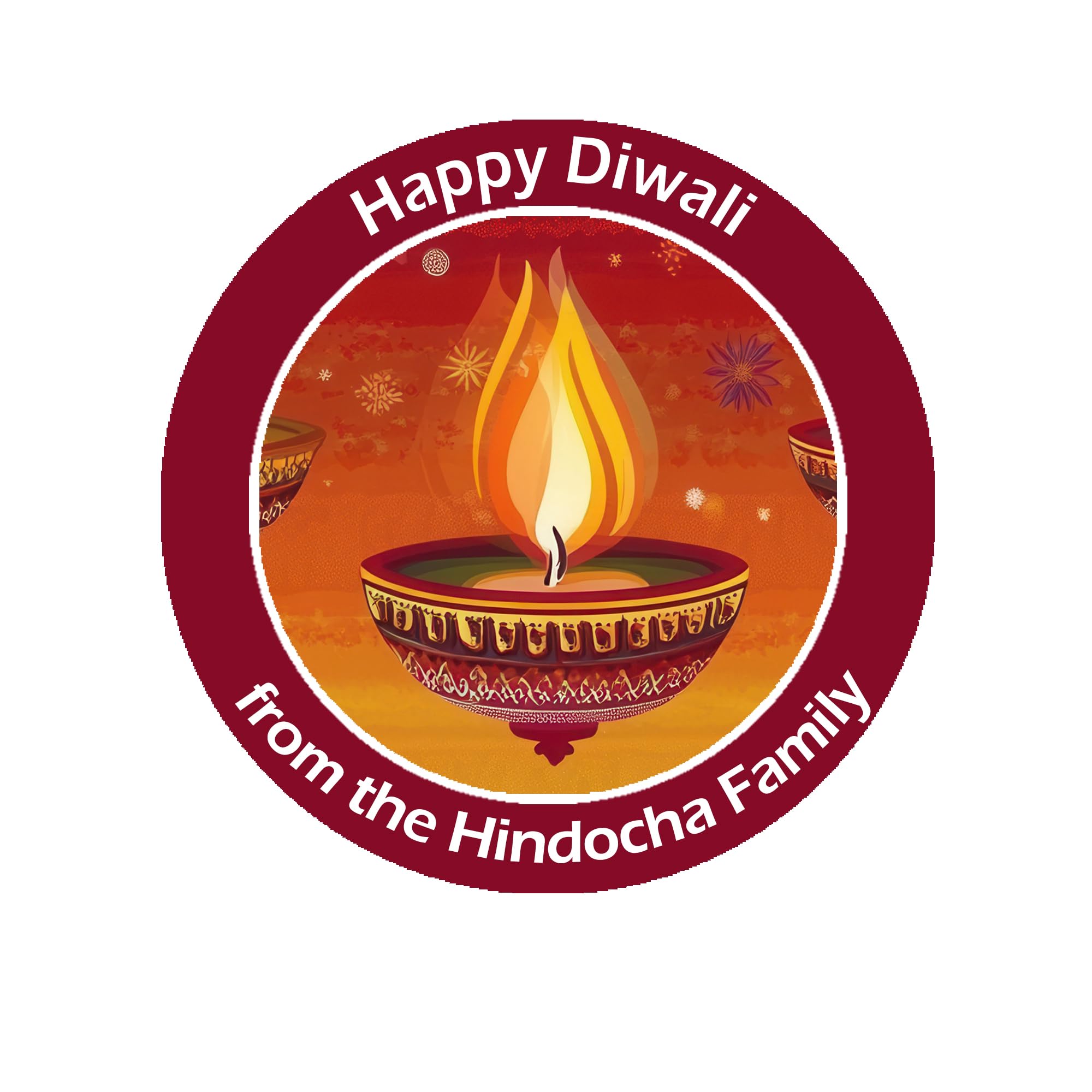 Treasured Forever Limited Red Personalised Diwali/Divali/Sal Mubarak Celebration Paisley X 24 Gift Present Stickers Labels Tags - D2