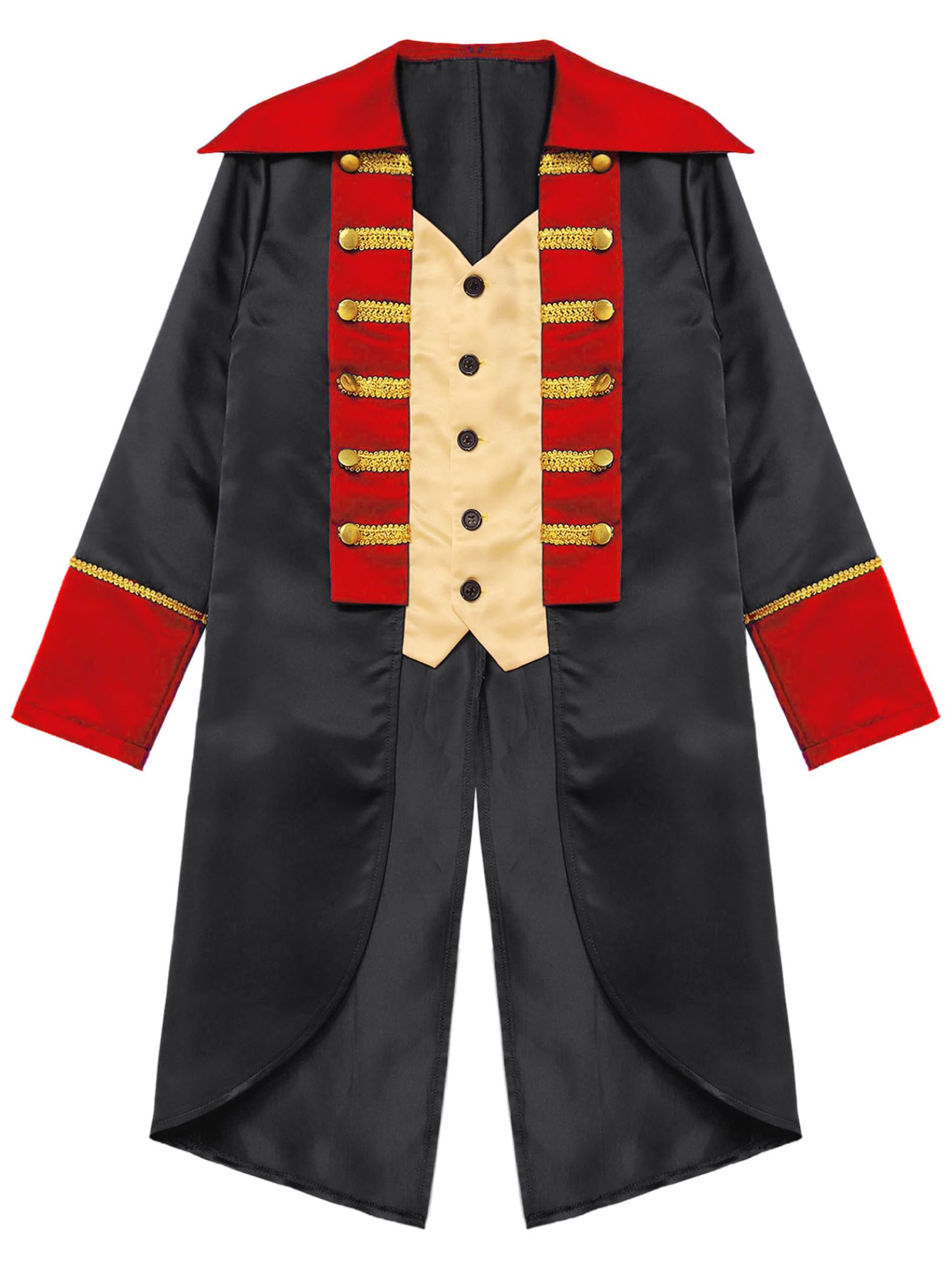 Enfants Médiéval Prince Queue-de-pie Garçons À Manches Longues Victorien Veste Redingote Britannique Costume Colonial Américain 5-16 Ans