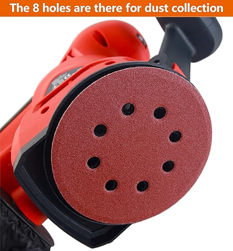 Miniatura 6 de Discos de lijado de gancho y bucle de 5 pulgadas para lijadora orbital aleatoria, papel de lija surtido de granos 40-1000, 110 unidades