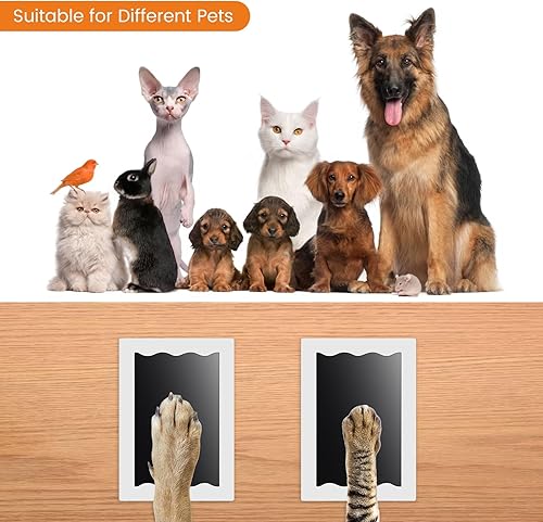 Miniatura 5 de Nabance Kit de huellas y manos para bebé, kit de huellas para perros y gatos, 4 almohadillas de impresión sin tinta, 8 tarjetas de impresión,
