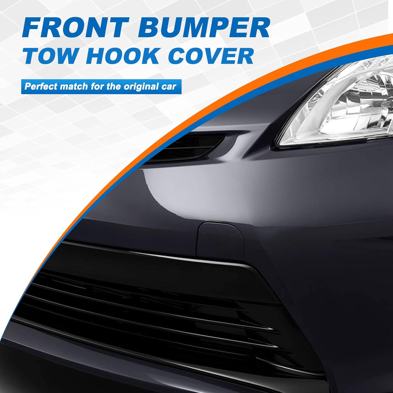 front bumper tow hook cover towing eye cap fit for toyota prius xw30 2012 2013 2014 2015 52128-47908 52128-47907 (silver, left driver side) silver left driver side