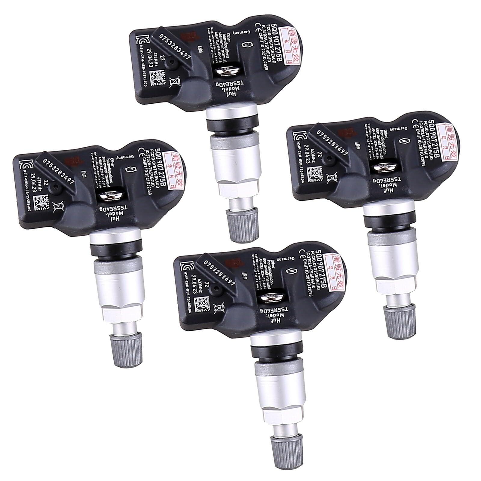 BYNYXI 4 sensori di pressione pneumatici 5Q0907275B RDKS sensore per Passat Porsche Skoda Seat A3 A4 A5 A6 A7 Q1 Q2 Q3 Q4 Q5 Q7 TPMS sensore di pressione dell'aria 5Q0998270B 5Q0907275B