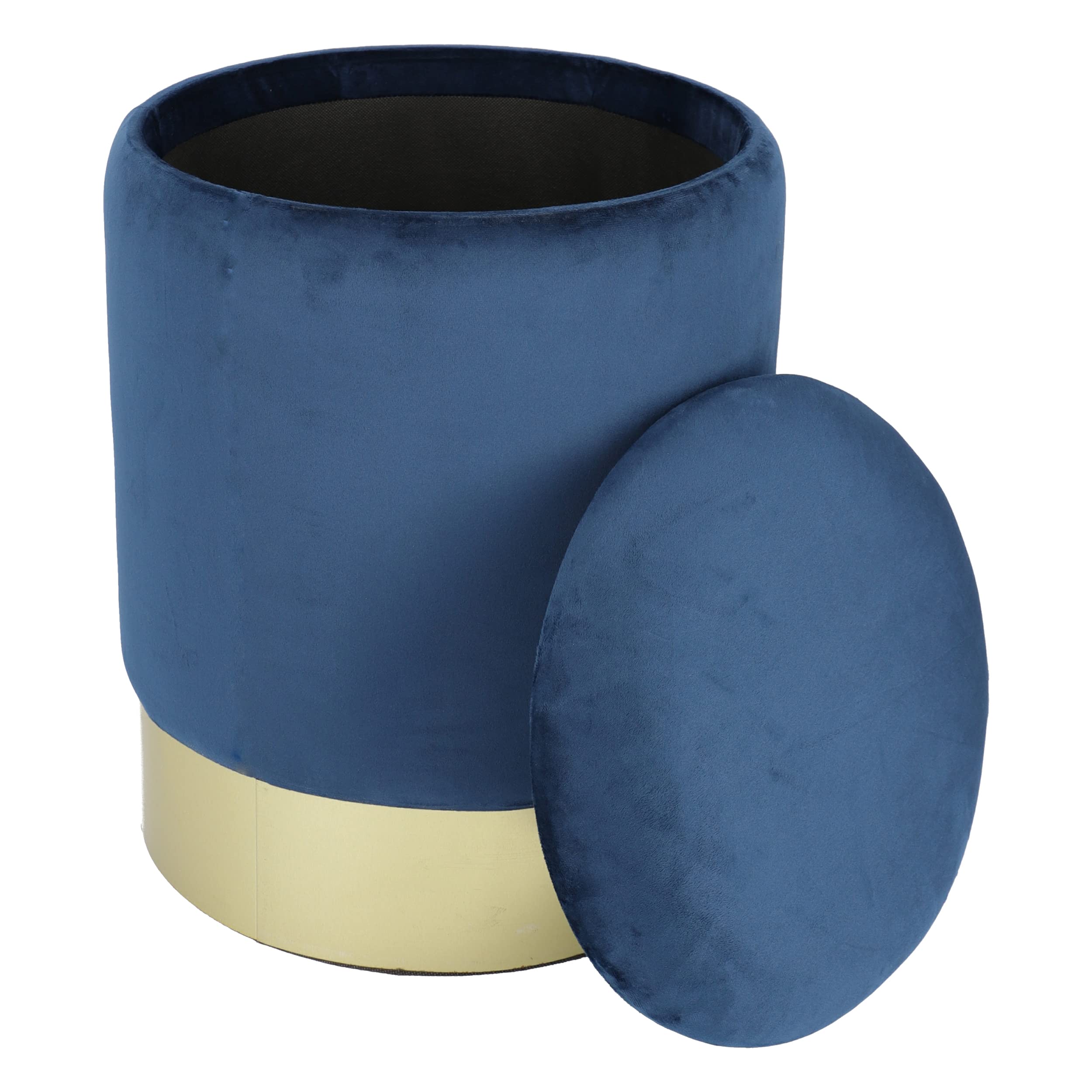 Pouf Contenitore Rotondo Glamour Blu