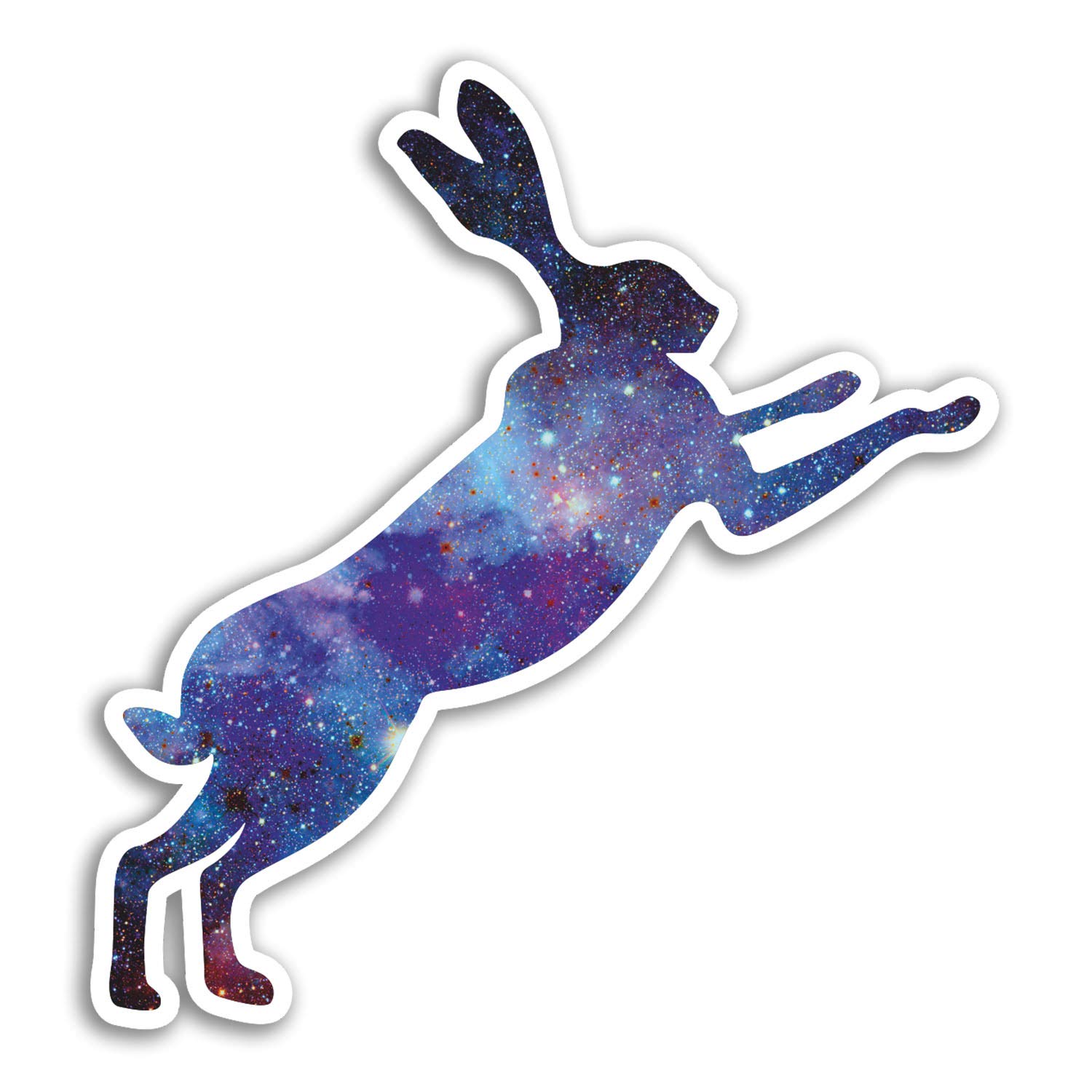 Destination Vinyl Ltd Multi 2 X 10Cm Space Hare Vinyl Stickers - Rabbit Sticker Laptop Luggage #18336 (10Cm Tall)
