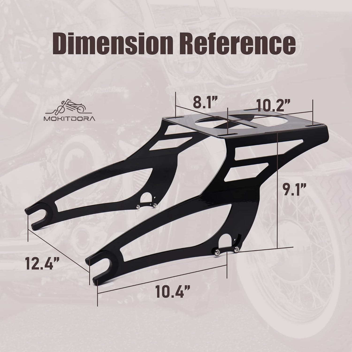 MoKitDora Luggage Rack Tour Pack Rack Detachable Mount for 2020-up Challenger 2014-up Chief Chieftain Dark Horse Roadmaster, Black New