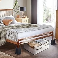 Vista 5 de Affogato Elevadores de cama, paquete de 4 elevadores de muebles resistentes de 6 pulgadas, extensores de patas de mesa, elevadores de cama