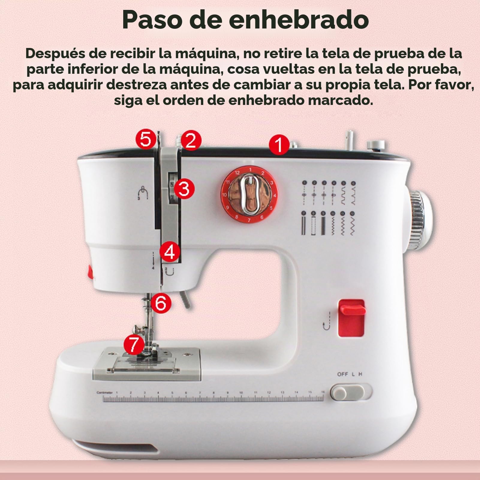 Máquina de coser eléctrica mini, 12 puntadas máquina de coser con mesa de extensión, 519 máquinas de coser sencillas para principiantes niños reparaciones, 30,5 x 13,0 x 25,5 cm