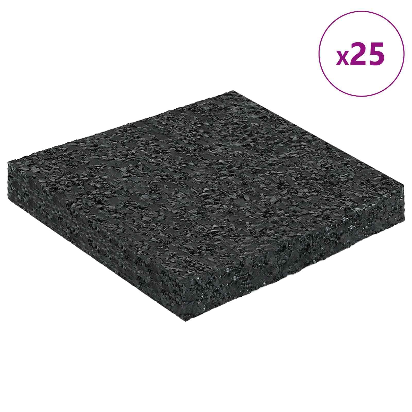 Tappetino in granulato di gomma nero, 9 x 9 x 1 cm, antiscivolo, elastico, durevole, versatile, per ufficio, soggiorno, mobili, protezione e stabilità