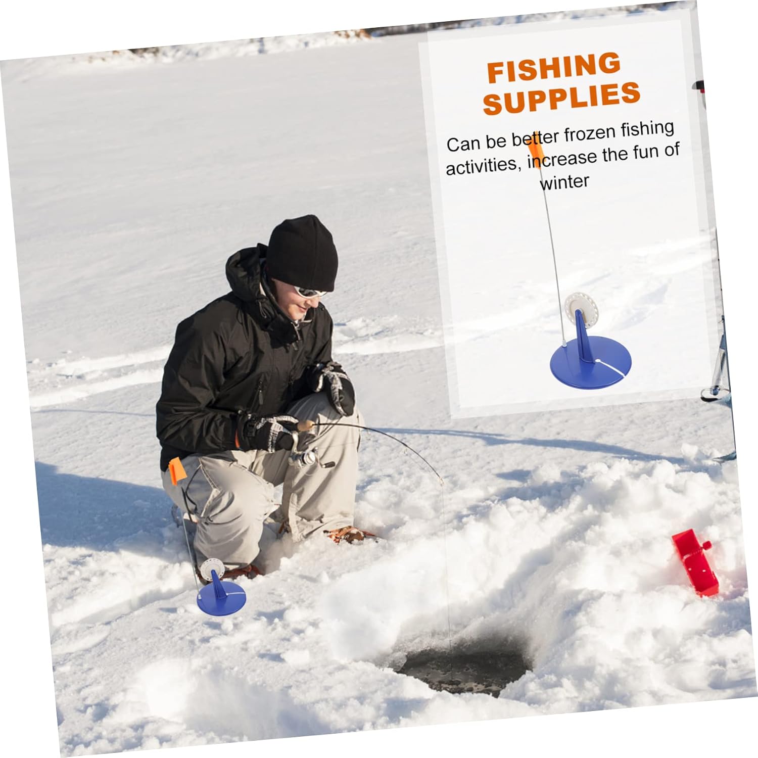 Kisangel Fishing Flag Convenient Angling Supply for Outdoor Winter Fishing Lightweight and Portable Durable Design for Easy Installation for Ice Angling Activities