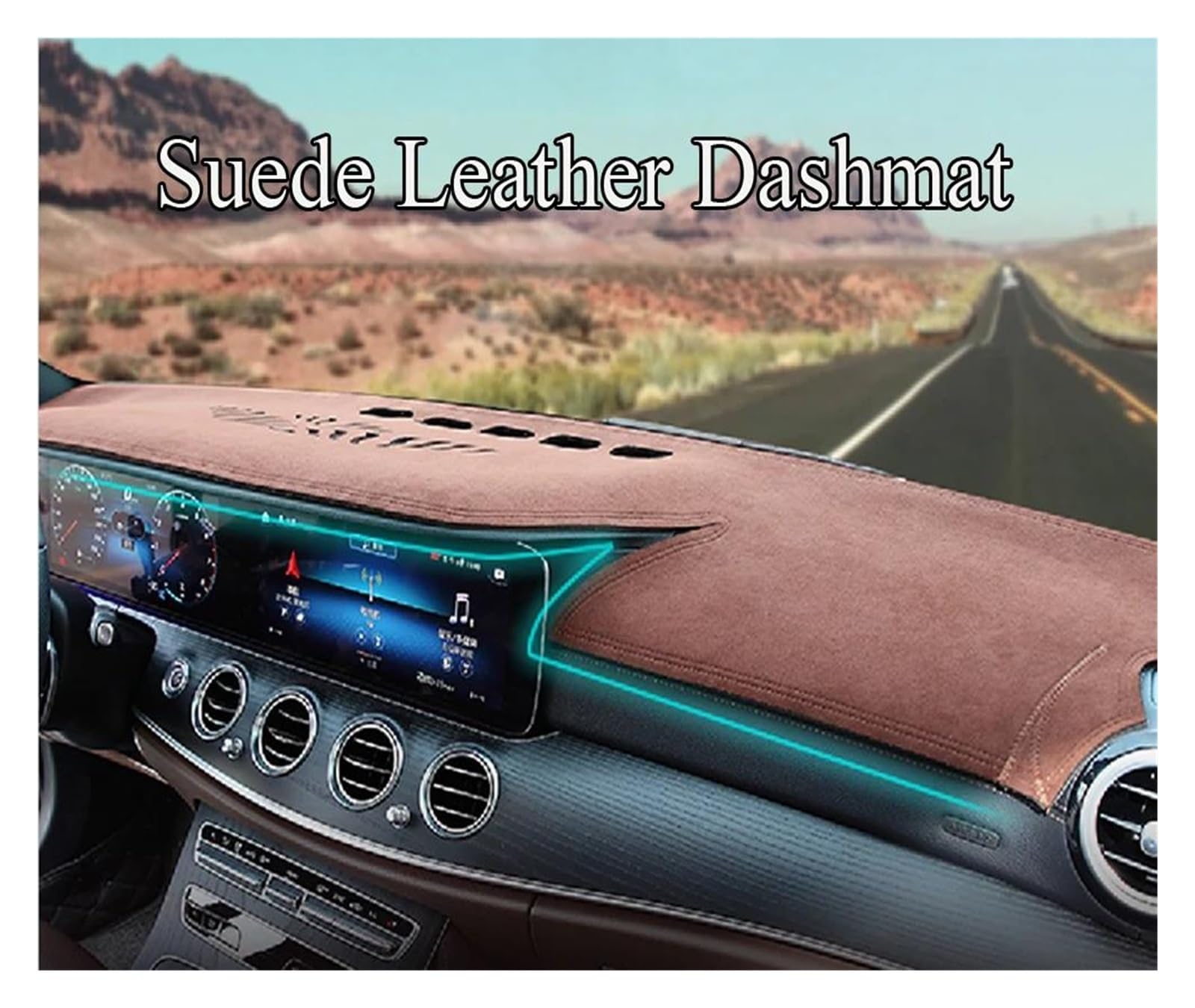 Center Konsole Für Nissan Für X-Trail T32 Für X Trail XTrail Wildleder Leder Dashmat Dash Matte Abdeckung Dashboard Pad Sonnenschirm Teppich Zubehör Armaturenbrett Matte Interior | Black White,LHD