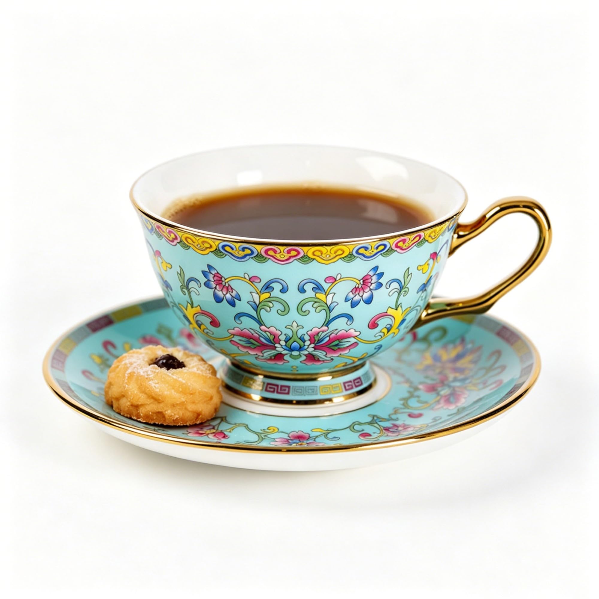 Vintage Bone China Kaffeetasse, einfaches personalisiertes Geschirr