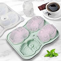 Vista 5 de Molde para cubitos de hielo con forma de búho, bandeja de cubitos de hielo con forma de búho, formas divertidas de molde de hielo de silicona, haz 4