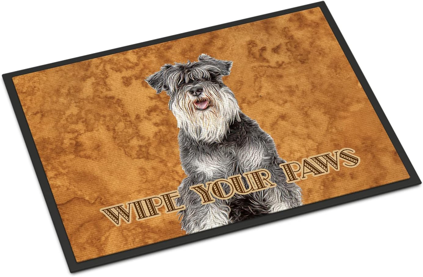 Caroline's Treasures KJ1221JMAT Schnauzer Wipe Your Paws Doormat 24x36 Front Door Mat Indoor Outdoor Rugs for Entryway, Non Slip Washable Low Pile, 24H X 36W