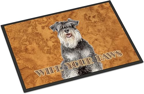 Caroline's Treasures KJ1221JMAT Schnauzer - Tapete para puerta delantera, 24 x 36 pulgadas, tapete para puerta delantera, interior y exterior,