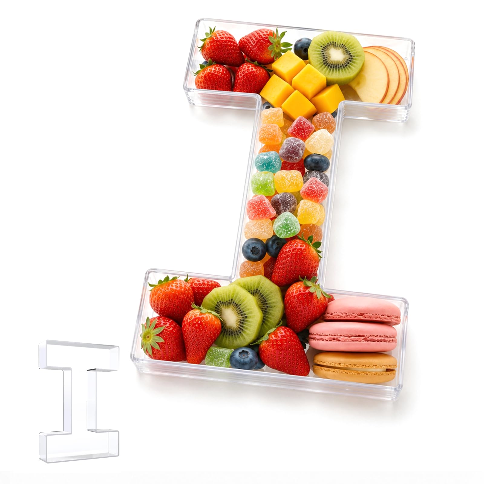 Pooqla 10" Acrylic Letter Charcuterie Tray Birthday Party Fillable Box I