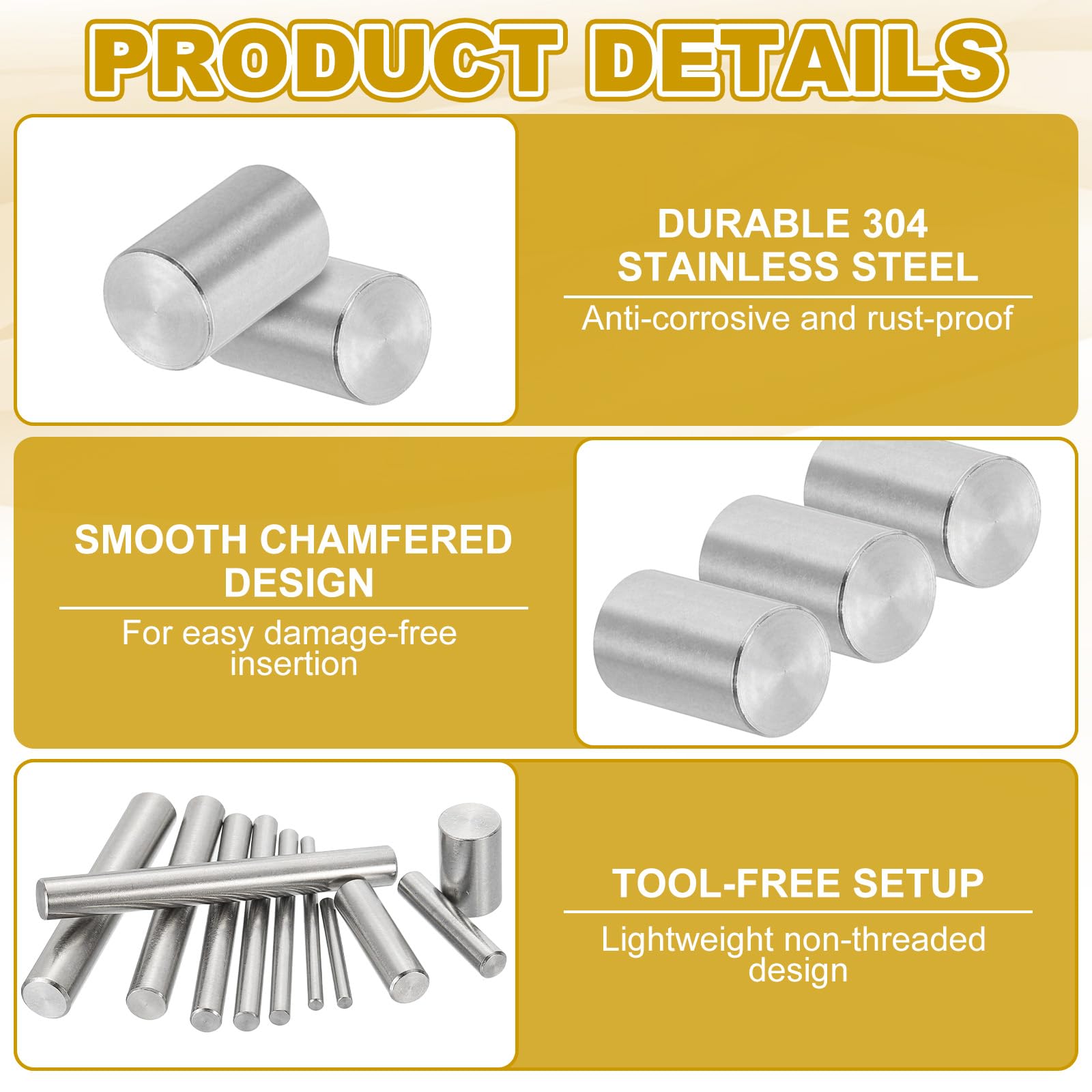 PATIKIL 12mm x 20mm Dowel Pin Stainless Steel - Image 3