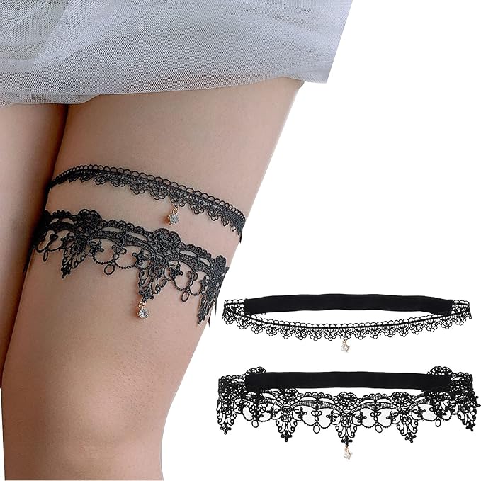 Amazon.co.jp Doyime Wedding Garters, 2 Pieces, Leg Rings, Lace, Garter