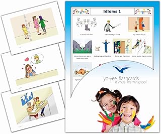 Yo-Yee Flashcards - Idioms and Phrases Flash Cards - Set 1 - English Vocabulary Picture Cards for Toddlers, Kids, Children and Adults