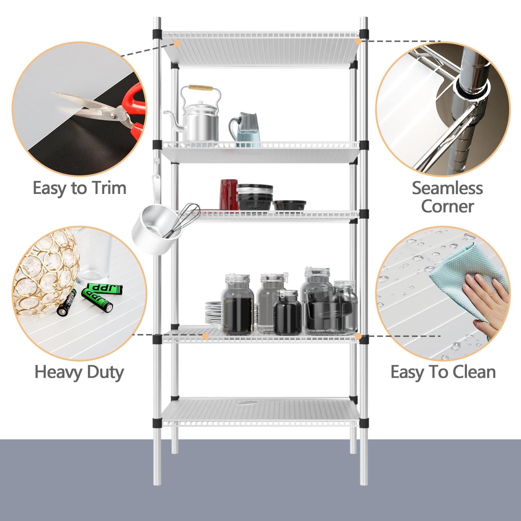 Snapklik.com : 5pcs Shelf Liners Of Wire Shelf System,14 X 24 Inch ...