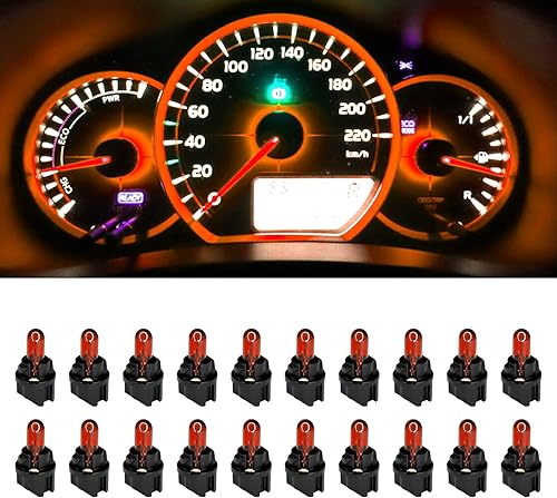 Miniatura 9 de 20 piezas T5 17 57 86 Kits de bombillas de halogénuro para panel de instrumentos, luz de tablero de 12V para interior de automóvil, bombilla de