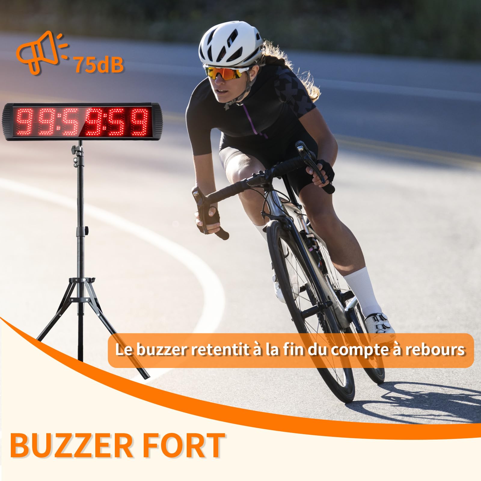 YZ Timer Sport, Chronomètre avec TéLéCommande, Compte à Rebours, Luminosité RéGlable ChronomèTre Sport avec Trépied, Horloge Murale Numerique 5'' Chiffre LED, Minuteur Fitness pour Home Gym Garage