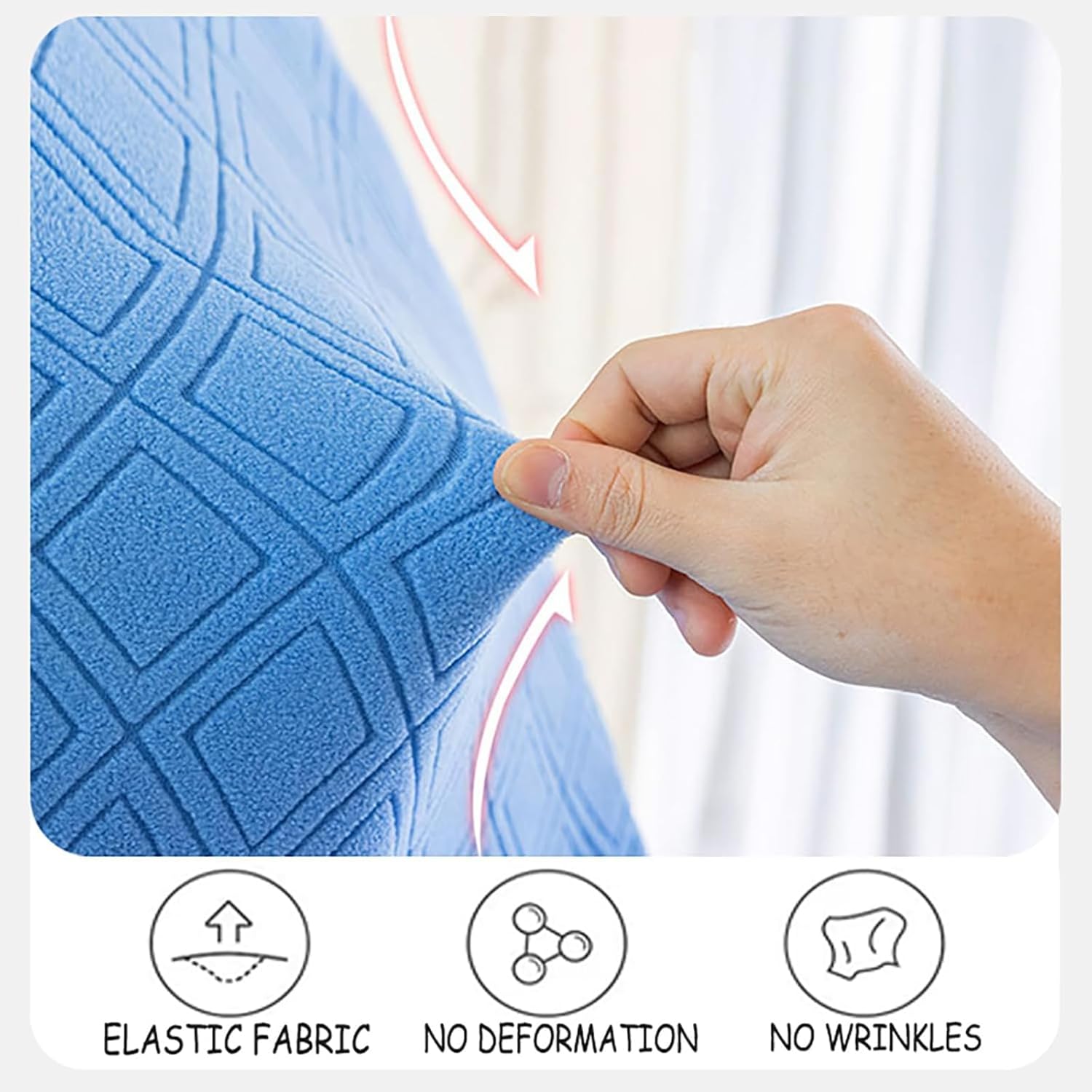 Curved Back Chair Cover, Stretch Universal Diamond Chair Protector Cover, Removable Washable, for Home Hotel Restaurant,B,6pcs