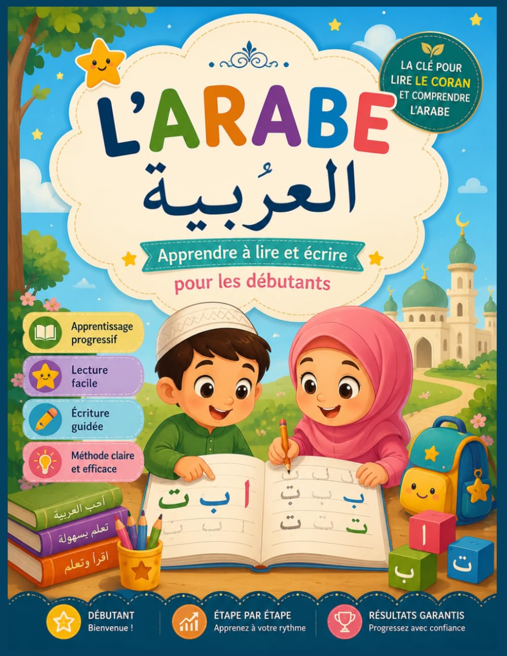 L'ARABE - Apprendre à lire et écrire pour les débutants: pour les enfants et les débutants en arabe, Cahier d'écriture arabe pour pratiquer les lettres et les mots, Apprendre l'alphabet Arabe