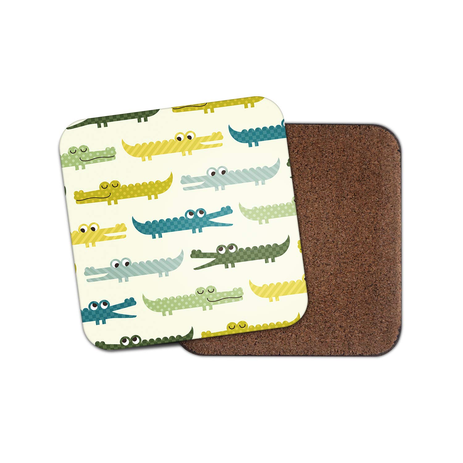 Destinationvinyl Boys Multicolor 1 X Cute Crocs Coaster - Crocodile Alligator Wild Animal Kids Son #12412