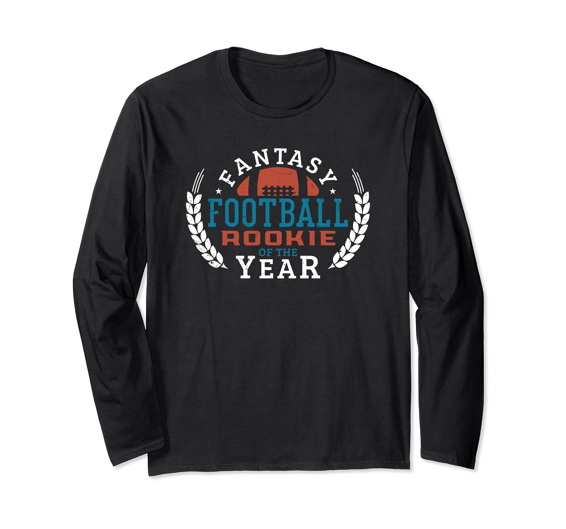 Funny Fantasy Football Shirt Draft League Rookie of the Year Long Sleeve T-Shirt, Black