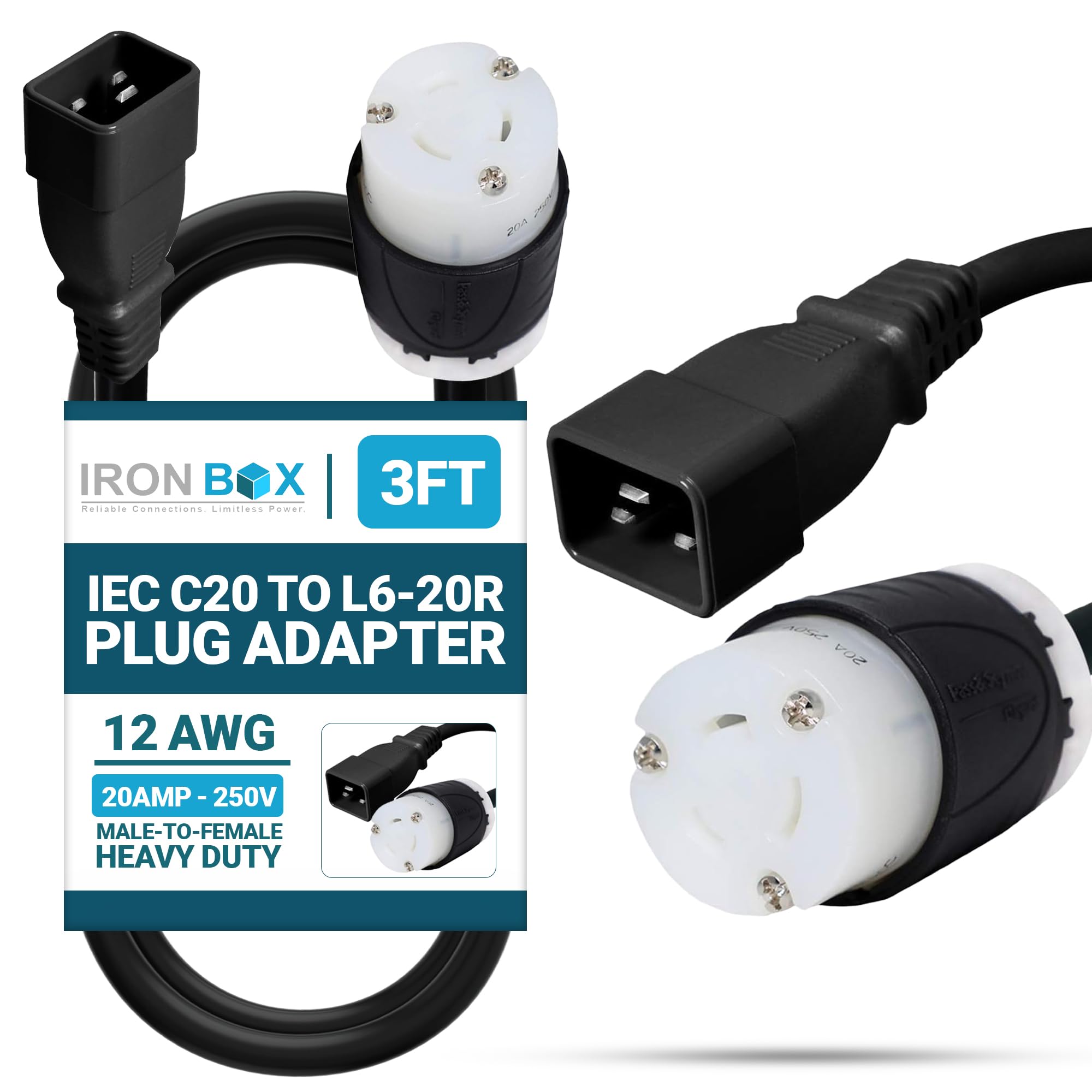 Amazon.com: IronBox Electric - Heavy Duty IEC C20 to L6-20R Plug
