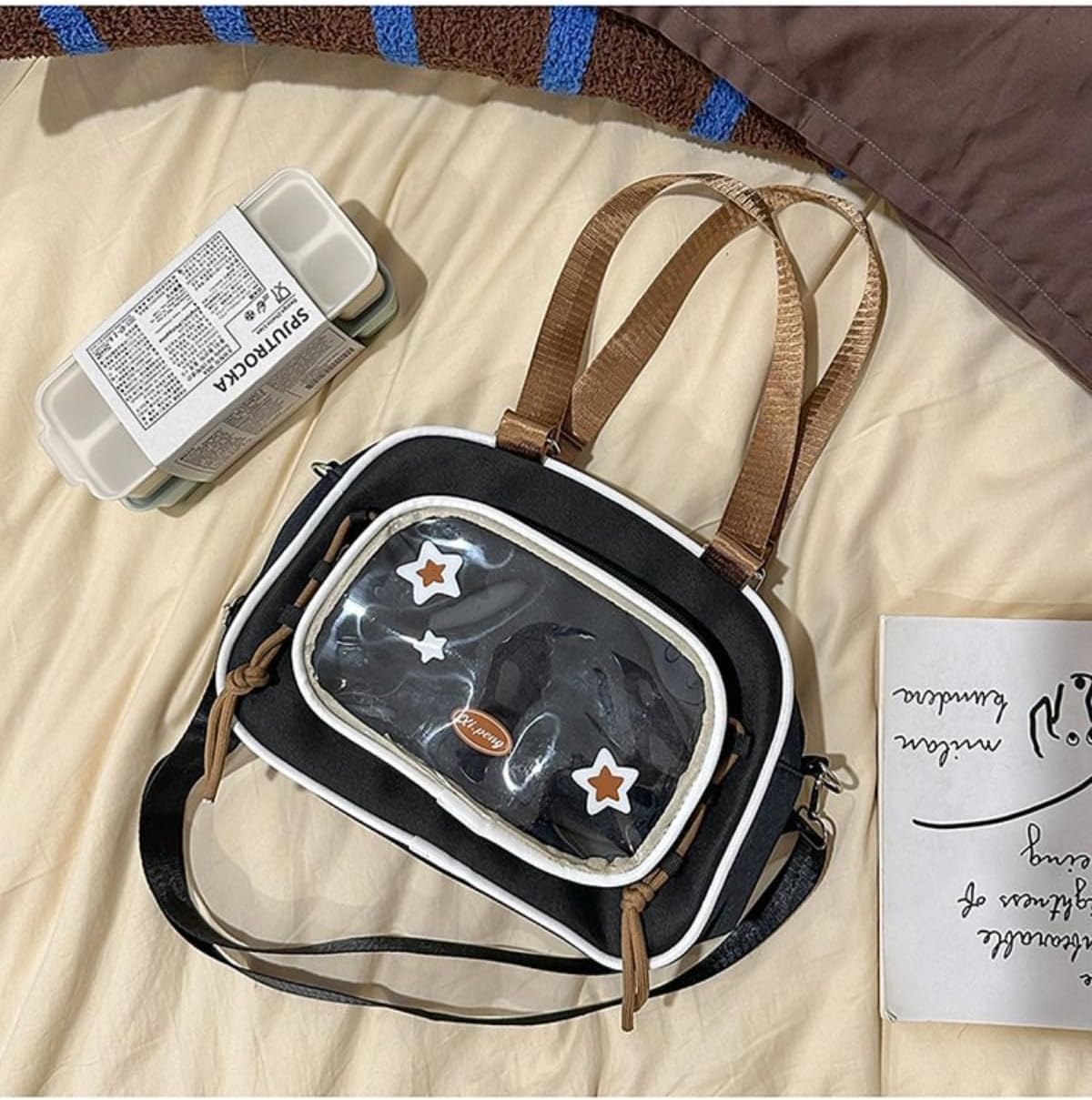 Itabag cute plush bone Crossbody Bag anime pin display star shoulder bag - Image 3