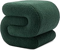 Vista 9 de FOXHUNTER Otomano Moderno Tapizado en Terciopelo, Cómodos Taburetes de Pie de Terciopelo, Exquisito Puf de Mesa Auxiliar Taburete Suave para Naranja