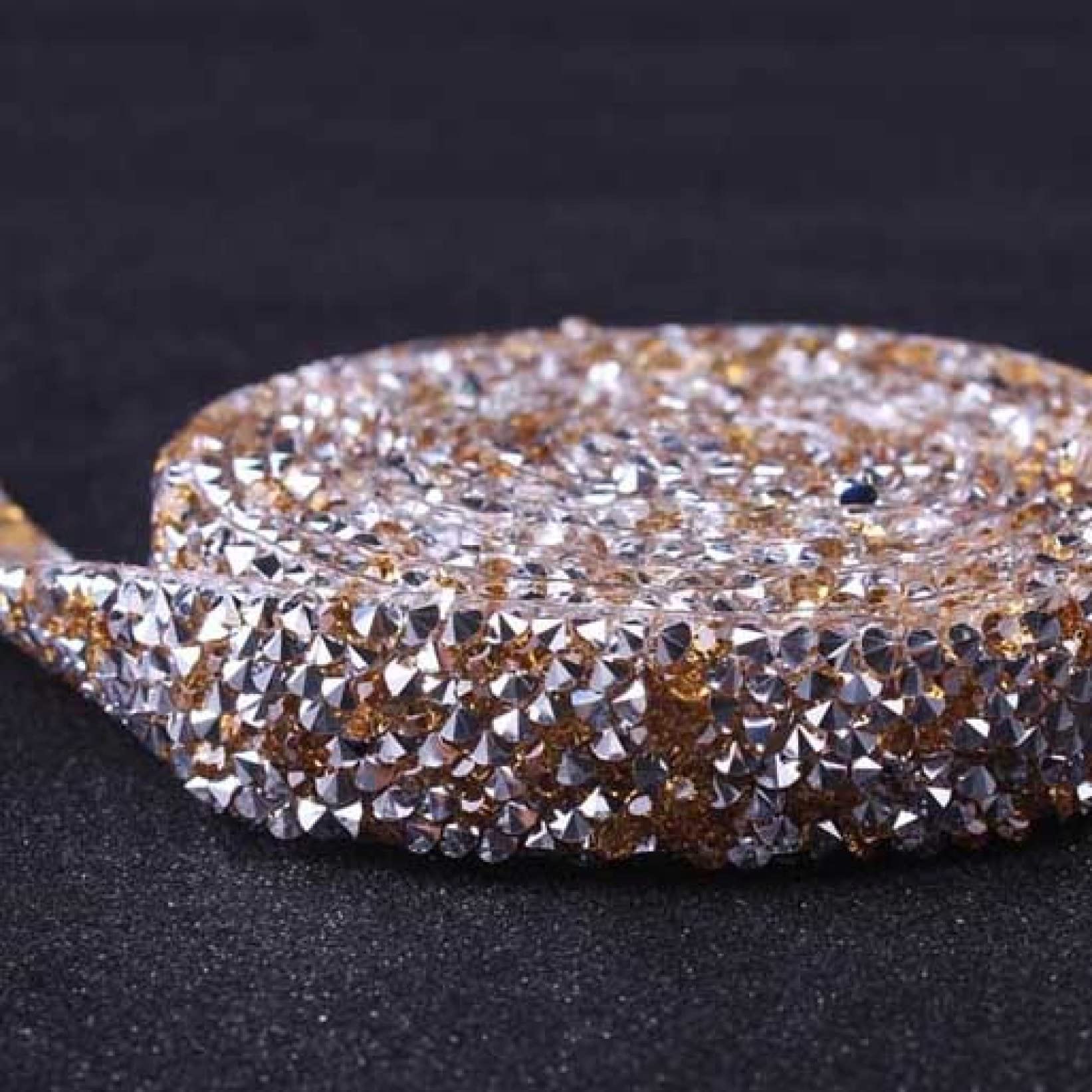 ACiyD 1 Yard Strasskette Glaskristall Glitzerkleid Strassband Kristalle Trim Handwerk Dekoration Band Hochzeit (Color : Black-ZD0014, Size : 1.5 cm Wide) (Gray zd0013)